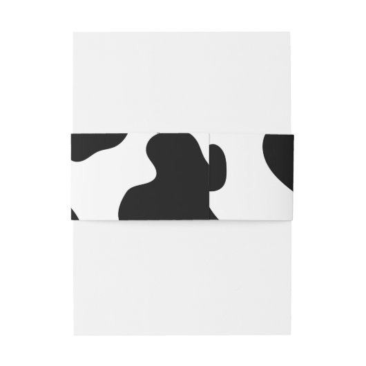 Moo Koe Spots Print Zwart & Wit Trouwen Uitnodigingen Wikkel (Achterkant Voorbeeld)