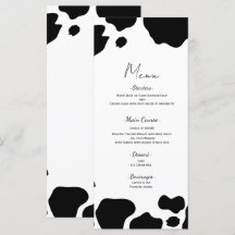Moo Koe Spots Print Zwart Wit Trouwmenu