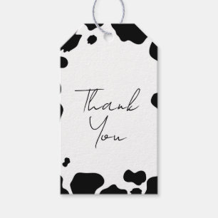Moo Koe Vlekken Print Zwart & Wit Bruiloft Cadeaulabel