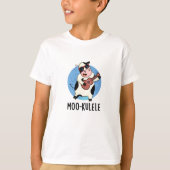 Moo-kulele Funny Ukulele Koe Pun T-shirt (Voorkant)