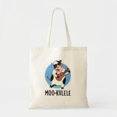 Moo-kulele Funny Ukulele Koe Pun Tote Bag (Voorkant)