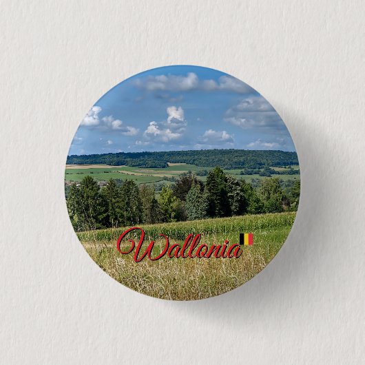 Moo landschap in Wallonië, reizen Ronde Button 3,2 Cm (Voorkant)