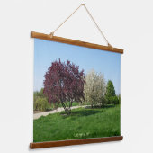 Moo landschap met bomen hangend wandkleed (Gebogen)