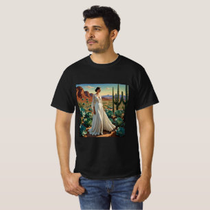 Moo Landschap met een Vrouw Spirituele Kunst T-shirt