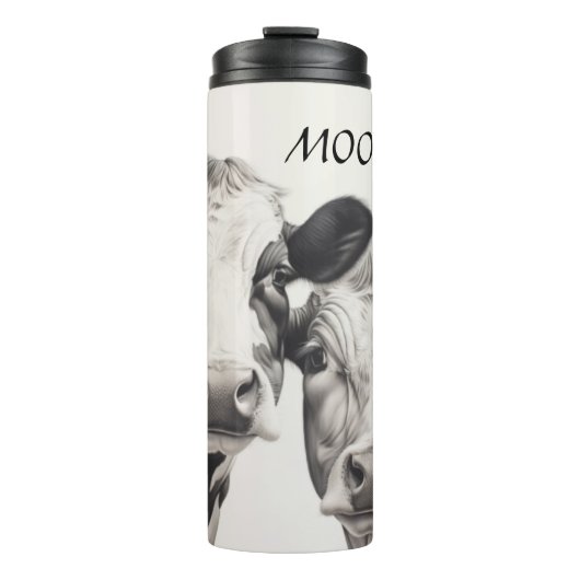 Moo Love Geïsoleerde Koe Tumbler Thermosbeker (Voorkant)