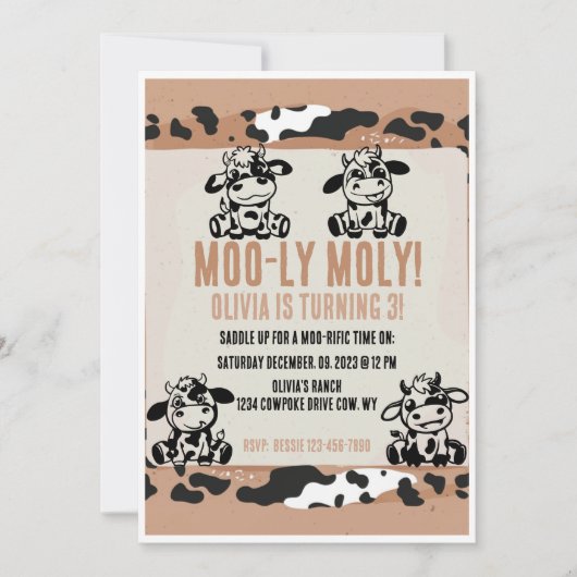 Moo-ly Moly Grappige Zuivel Koe Kalf Kaart (Voorkant)