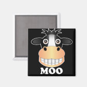 Moo - magneetje vierkant 5 cm magneet (Voorkant / Achterkant)