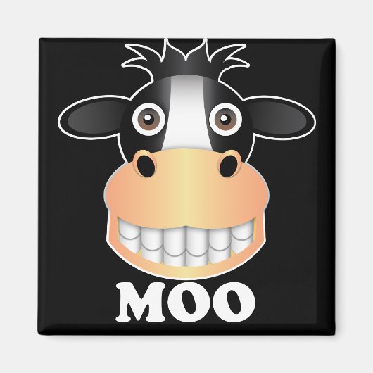 Moo - magneetje vierkant 5 cm magneet (Voorkant)