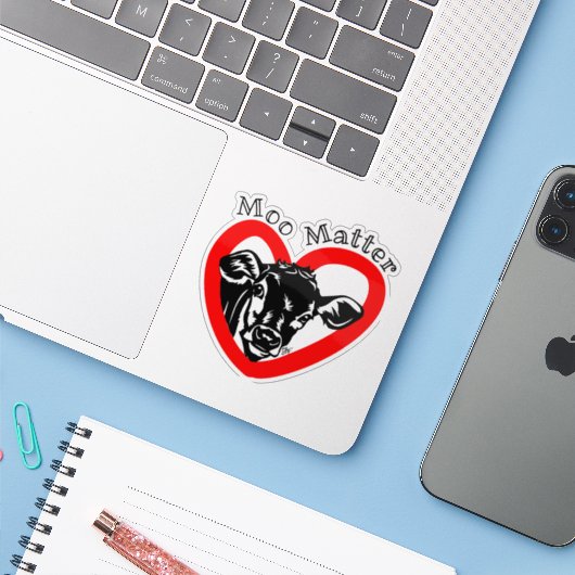 Moo Matter Stickers (Laptop met iPhone)