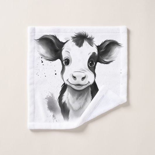 "Moo-Ments of Cleanliness" Handdoekset - Boerderij Bad Handdoek (Wasdoekje)