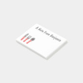 Moo mes vork en lepel bestek cartoon post-it® notes (Schuin)