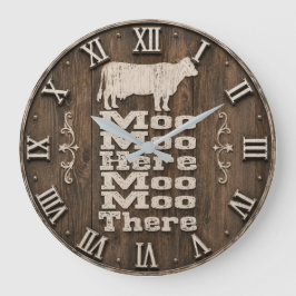 Moo Moo Here Moo Moo There Rustic Farmhouse Cow Grote Klok