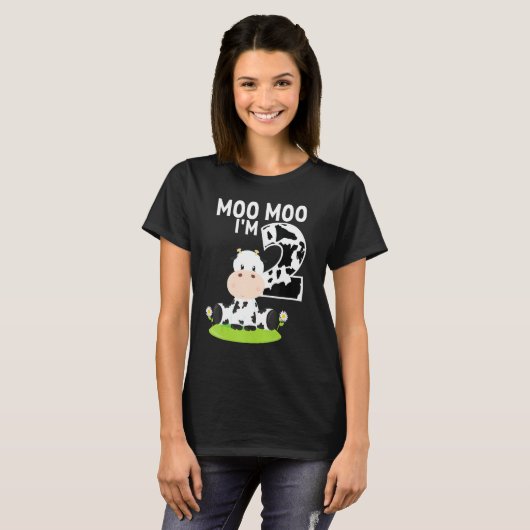 Moo Moo Ik ben twee 2e verjaardag.. grappige Koe g T-shirt (Voorkant volledig)