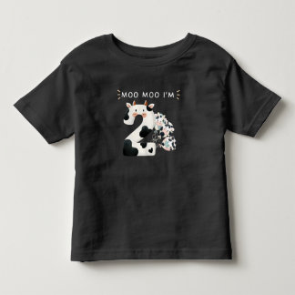 Moo Moo Ik ben Twee 2e Verjaardag Grappige Koe Gel Kinder Shirts