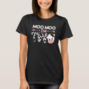 Moo Moo Ik ben twee Cute Butcher Milk Koe Boerderi T-shirt