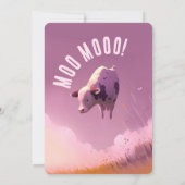 Moo Moo Ik ben twee Cute Pink Girl 2e verjaardag Kaart (Achterkant)