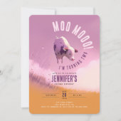 Moo Moo Ik ben twee Cute Pink Girl 2e verjaardag Kaart (Voorkant)