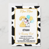 Moo Moo Ik ben twee Koe 2e verjaardag Kaart (Voorkant)