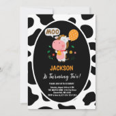 Moo Moo Ik ben twee Koe 2e verjaardag Kaart (Voorkant)