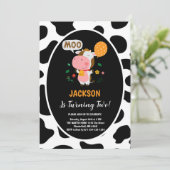 Moo Moo Ik ben twee Koe 2e verjaardag Kaart (Staand voorkant)