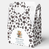 Moo Moo Ik ben twee Koe Afdrukken Boerderij Tweede Bedankdoosjes (Geopend)