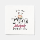 Moo Moo Ik ben twee Koe Afdrukken Boerderij Tweede Servet (Voorkant)