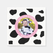 Moo Moo Ik ben Twee Koeien Print Boerderij Meisje  Servet (Voorkant)