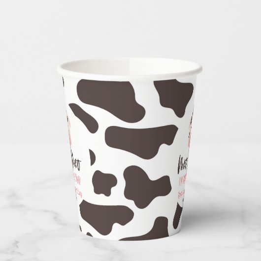 Moo Moo Ik draai twee Koe 2e verjaardagsfeestje Papieren Bekers (Links)
