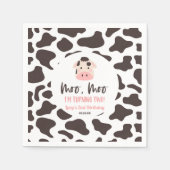 Moo Moo Ik draai twee Koe 2e verjaardagsfeestje Servet (Voorkant)