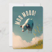 Moo Moo Ik zet twee Cute 2nd Birthday om Kaart (Achterkant)