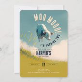 Moo Moo Ik zet twee Cute 2nd Birthday om Kaart (Voorkant)