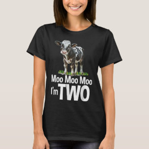 Moo Moo Im 2 2e verjaardag Funny Cute Koe Klinkt T-shirt