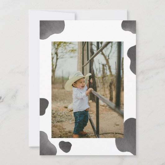 Moo Moo I'm Two Cow 2nd Birthday Kaart (Achterkant)