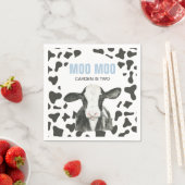 MOO MOO I'm TWO Cow Print birthday Servet (Insitu)