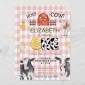 Moo Moo Im Two Koe 1e verjaardag Kaart (Voorkant / Achterkant)