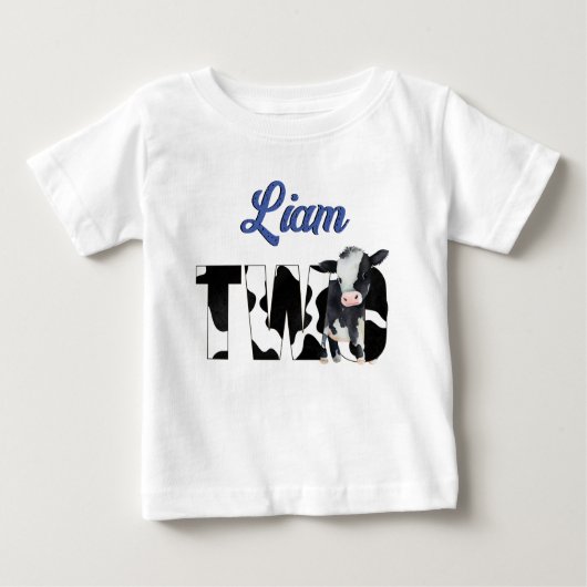 Moo moo koe zwarte en blauwe koe verjaardag (Voorkant)