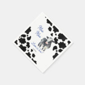 Moo moo koe zwarte en blauwe koe verjaardag servet (Hoek)