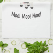 Moo Moo Moo Cute Cartoon Cow Theedoek (Gevouwen)