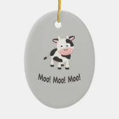 Moo Moo Moo Cute Cartoon Koe Keramisch Ornament (Voorkant)