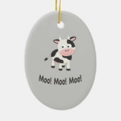 Moo Moo Moo Cute Cartoon Koe Keramisch Ornament (Achterkant)