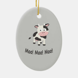 Moo Moo Moo Cute Cartoon Koe Keramisch Ornament