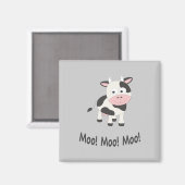 Moo Moo Moo Cute Cartoon Koe Magneet (Voorkant / Achterkant)