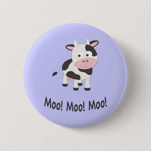 Moo Moo Moo Cute Cartoon Koe Ronde Button 5,7 Cm (Voorkant)
