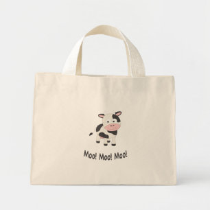 Moo Moo Moo Cute Cartoon Mini Tote Bag