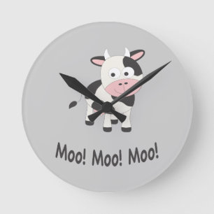 Moo Moo Moo de Leuke Koe van de Cartoon Ronde Klok