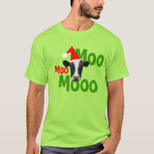 Moo Moo Moo Kerst Santa Koe T-shirt