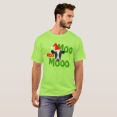 Moo Moo Moo Kerst Santa Koe T-shirt (Voorkant volledig)