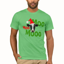 Moo Moo Moo Kerst Santa Koe T-shirt