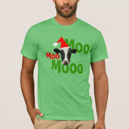 Moo Moo Moo Kerst Santa Koe T-shirt