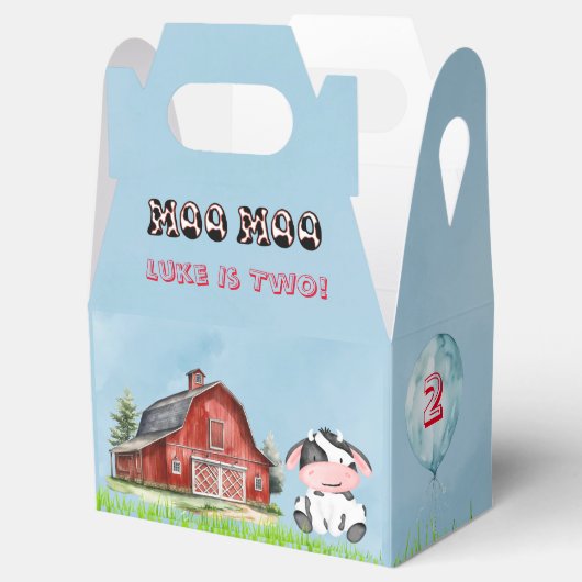 Moo Moo Naam is Twee Jongen Verjaardagsfeest Bedankdoosjes (Geopend)